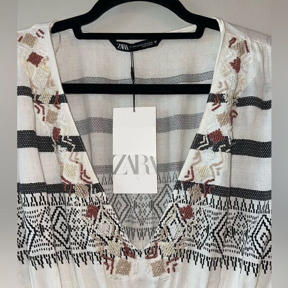 Zara BEADED KAFTAN DRESS Size M-L - Picture 5 of 12